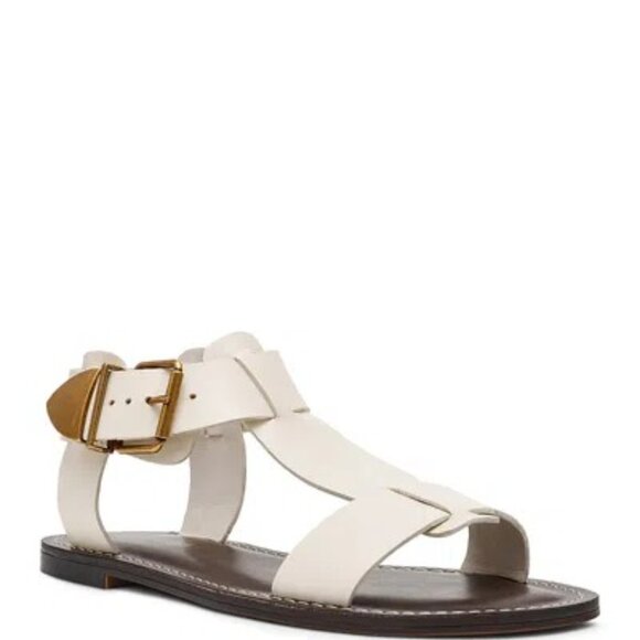 Like new Steve Madden Brazinn Sandal in Bone Leather strappy gladiator flat - Picture 1 of 10